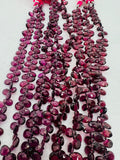 Rhodolite Garnet Faceted Pear Shape Briolette, 8 Inch Strand , purple garnet Pear Shape.