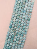 Larimar coins 11 mm AAA Quality Length 40 cm Larimar Good Quality beads - Larimar coin shape Beads. origin Dominican Republic