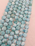 Larimar coins 12 mm AAA Quality Length 40 cm Larimar Good Quality beads - Larimar coin shape Beads. origin Dominican Republic