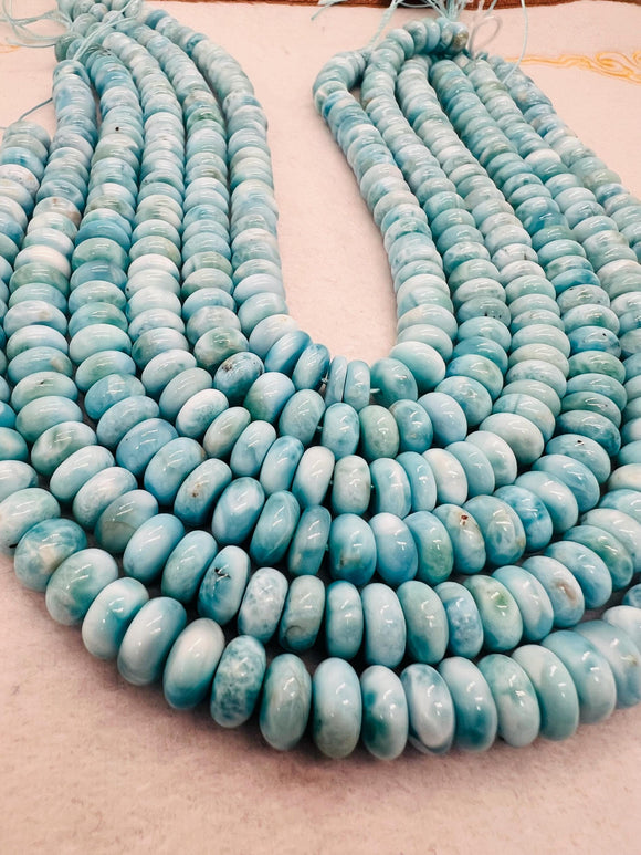 half strand Larimar 10 mm Roundel Beads, Length 20 cm Larimar Good Quality beads - Larimar Roundel Beads