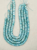 half strand Larimar 11 mm Roundel Beads, Length 7.5 Inch Larimar Good Quality beads - Larimar Roundel Beads, AAA quality