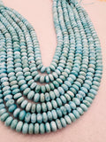 Larimar 9 mm Roundel Beads, Length 15.5 Inch Larimar Good Quality beads - Larimar Roundel Beads, AAA quality
