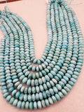 Larimar 9 mm Roundel Beads, Length 15.5 Inch Larimar Good Quality beads - Larimar Roundel Beads, AAA quality