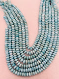 Larimar 9 mm Roundel Beads, Length 15.5 Inch Larimar Good Quality beads - Larimar Roundel Beads, AAA quality
