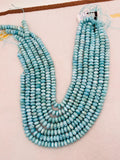 Larimar 9 mm Roundel Beads, Length 15.5 Inch Larimar Good Quality beads - Larimar Roundel Beads, AAA quality