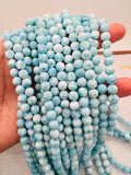 Larimar Round 5-5.5 mm size, AAAA top quality Genuine Larimar Beads- Length 40cm-