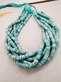 Larimar faceted 7-7.5mm Heishi , Length 16 Inch Larimar Good Quality beads - Larimar Heishi/tyre faceted Beads.