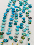 Blue Opalina Pear Beads - 9-10X14-15 mm -- Natural Opalina Beads - Origin Peru - Blue Opalina Briolettes - AAA Quality