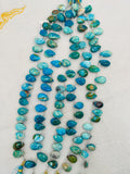 Blue Opalina Pear Beads - 9-10X14-15 mm -- Natural Opalina Beads - Origin Peru - Blue Opalina Briolettes - AAA Quality