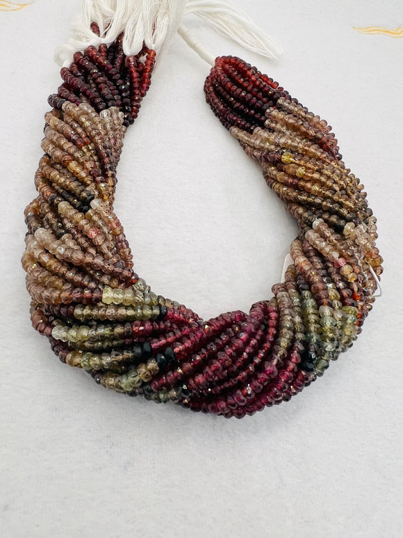 Tunduru Sapphire 3.5 M Faceted Roundel , machine faceted , length of strand 13.5