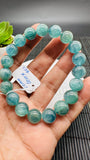 Sold Green Kyanite Bracelet - 10 mm Size - Code #K11 - AAAA Quality - Length 7.5 Inch- Natural Kyanite Round Bracelet