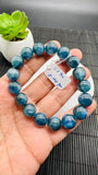 Blue Kyanite Bracelet - 12 mm Size - Code #K13 - AAAA Quality - Length 7.5 Inch- Natural Kyanite Round Bracelet