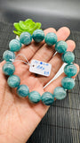 Sold Green Kyanite Bracelet - 14 mm Size - Code #K19 - AAAA Quality - Length 7.5 Inch- Natural Kyanite Round Bracelet