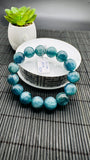 Green Kyanite Bracelet - 15-16 mm Size - Code #K20 - AAAA Quality - Length 7.5 Inch- Natural Kyanite Round Bracelet
