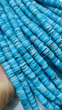 Turquoise Heishi Beads - 4/5/6 mm Sizes - AAA Quality Genuine Stone - Length 40 cm- Natural Turquoise Beads- Blue Color