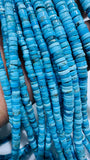 Turquoise Heishi Beads - 4/5/6 mm Sizes - AAA Quality Genuine Stone - Length 40 cm- Natural Turquoise Beads- Blue Color