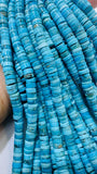 Turquoise Heishi Beads - 4/5/6 mm Sizes - AAA Quality Genuine Stone - Length 40 cm- Natural Turquoise Beads- Blue Color
