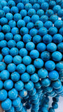 Turquoise Round Beads 7.5 mm Size - AAAA Quality 100 % Genuine Stone , Length 40 cm - Turquoise Round Beads