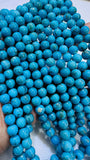 Turquoise Round Beads 7.5 mm Size - AAAA Quality 100 % Genuine Stone , Length 40 cm - Turquoise Round Beads