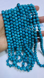 Turquoise Round Beads 7.5 mm Size - AAAA Quality 100 % Genuine Stone , Length 40 cm - Turquoise Round Beads