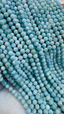 Larimar Round Beads 5 mm size - AAA top quality Genuine Larimar Beads- Length 40cm