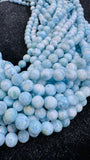 Larimar Round Beads • 5.5 mm Size • 4A Quality • Blue Color • Natural Larimar •Top Quality Length 40 cm - Larimar Beads