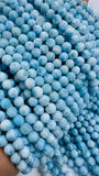 Larimar Round Beads • 5/ 6 mm Size • 4A Quality • Blue Color • Natural Larimar •Top Quality Length 40 cm - Larimar Beads