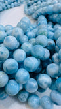 Larimar Round Beads • 5/ 6 mm Size • 4A Quality • Blue Color • Natural Larimar •Top Quality Length 40 cm - Larimar Beads