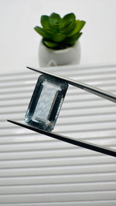 Moss Aquamarine Faceted Rectangle • 17X10 mm Size • Code #B5 • Weight 11.5 Cts • Natural Moss Aquamarine Emerald Cut • AAA Quality