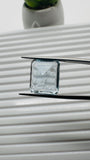 Moss Aquamarine Faceted Rectangle • 14.5X12.5 mm Size • Code #B9 • Weight 11 Cts • Natural Moss Aquamarine Emerald Cut • AAA Quality