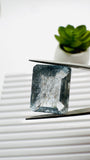 Moss Aquamarine Faceted Rectangle • 17x13.5 mm Size • Code #B12 • Weight 15.5 Cts • Natural Moss Aquamarine Emerald Cut • AAA Quality