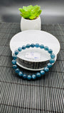 Blue Kyanite Bracelet - 8 mm Size - Code #K1 - AAAA Quality - Length 7.5 Inch- Natural Kyanite Round Bracelet