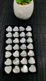 White MOP Heart Cabs • 16x16 mm Size • AAA Quality • Pack of 4 pieces • Mother of Pearl Cabochons