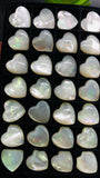 White MOP Heart Cabs • 18X18 mm Size • AAA Quality • Pack of 4 pieces • Mother of Pearl Cabochons