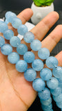 Aquamarine Round Beads - 12 mm Size - AAAA Quality - Length 40 cm- Code #Z1 - Natural Aquamarine Beads