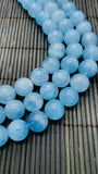 Aquamarine Round Beads - 12 mm Size - AAAA Quality - Length 40 cm- Code #Z1 - Natural Aquamarine Beads