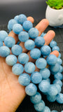 Aquamarine Round Beads - 16 mm Size - AAA Quality - Length 40 cm- Code #N1 - Natural Aquamarine Beads