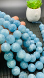Aquamarine Round Beads - 16 mm Size - AAA Quality - Length 40 cm- Code #N1 - Natural Aquamarine Beads