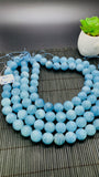 Aquamarine Round Beads - 16 mm Size - AAA Quality - Length 40 cm- Code #N1 - Natural Aquamarine Beads