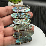 Abalone Shell Bracelet • 36-46x11.5-12 mm Size • Fancy Shape • AAA Quality • Length 7.5 Inch • Natural Abalone Shell • Stretch Cord