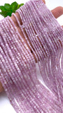 Natural Violet Purple Pink Kunzite Faceted 4mm Cube Beads - Length 40 cm - AAA Quality