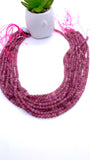 Natural Pink Tourmaline Faceted 4 mm Cube Beads - Length 40 cm - AAA Quality- Tourmaline Square dice Beads