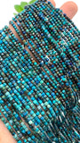 Chrysocolla Shattuckite Faceted 2 mm 3 mm Cube Beads - Length 40 cm - AAA Quality- Natural Chrysocolla Square Dice Beads- Origin Arizona