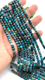 Chrysocolla Shattuckite Faceted 4 mm Cube Beads - Length 40 cm - AAA Quality- Natural Chrysocolla Square Dice Beads- Origin Arizona