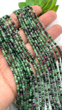 Ruby Zoisite Faceted 2 mm Cube Dice Beads - Length 40 cm - AAA Quality- Natural Ruby Zoisite Square Beads