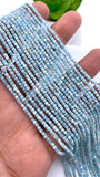 Larimar Faceted Cube Beads 2 mm - Length 40 cm - AAA Quality - Natural Larimar Dice Beads