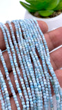 Larimar Faceted Cube Beads 2 mm - Length 40 cm - AAA Quality - Natural Larimar Dice Beads