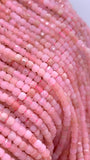 Pink Opal Faceted 2 mm Cube Beads - Length 40 cm - AAA Quality- Natural Pink Opal Dice Square Beads