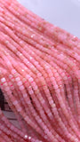 Pink Opal Faceted 2 mm Cube Beads - Length 40 cm - AAA Quality- Natural Pink Opal Dice Square Beads