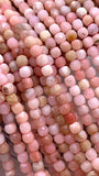 Pink Opal Faceted 4 mm Cube Beads - Length 40 cm - AAA Quality- Natural Pink Opal Dice Square Beads